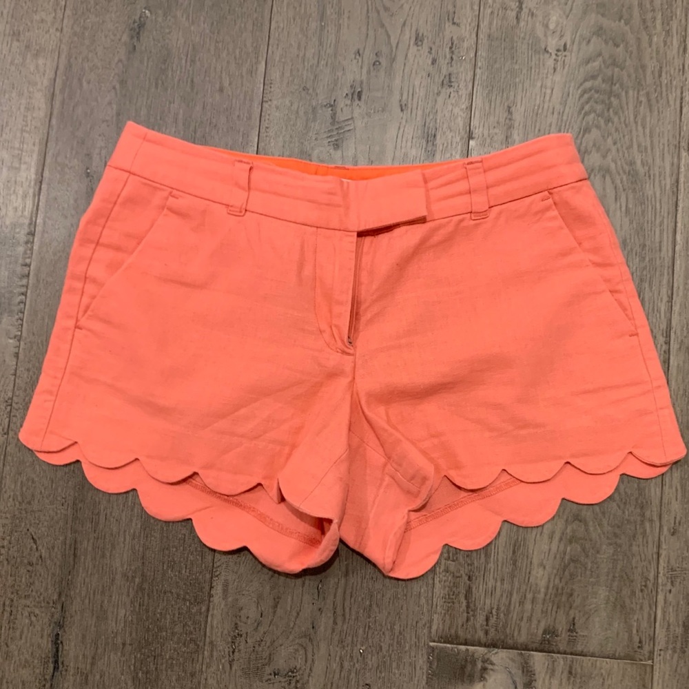 J.Crew Scalloped 3” Linen Shorts